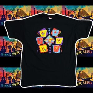 WORLD MUSIC Men’s Black XL Musician T Shirt